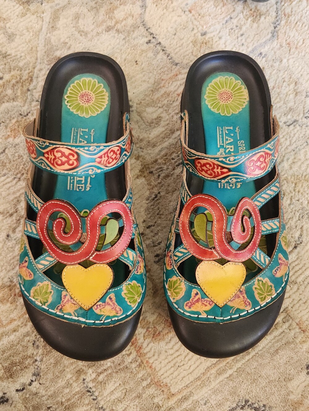L’artiste Spring Step Bombay Convertible Leather Slip On Clogs Sz 40 (US 8.5)